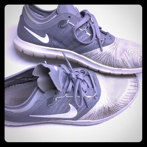 White and gray Nike’s